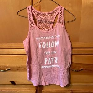 Hollister 'Follow your own path' cutout back tank size medium